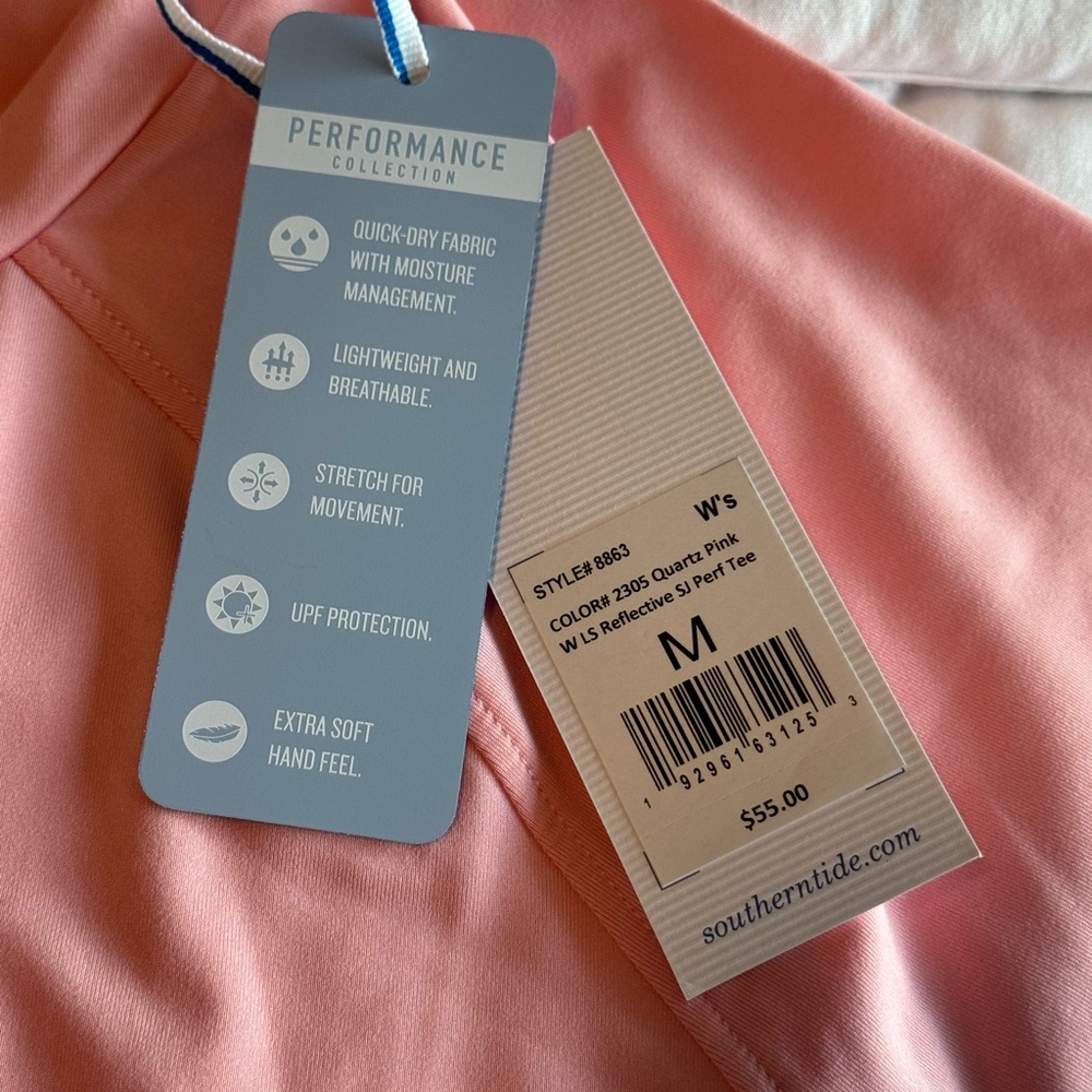 Southern Tide Pink Long Sleeve performance shirt - Picture 2 of 7